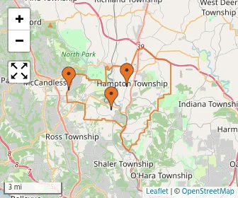 Area schools map